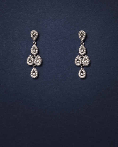 Diamond Long Drop Earrings | Medium 09